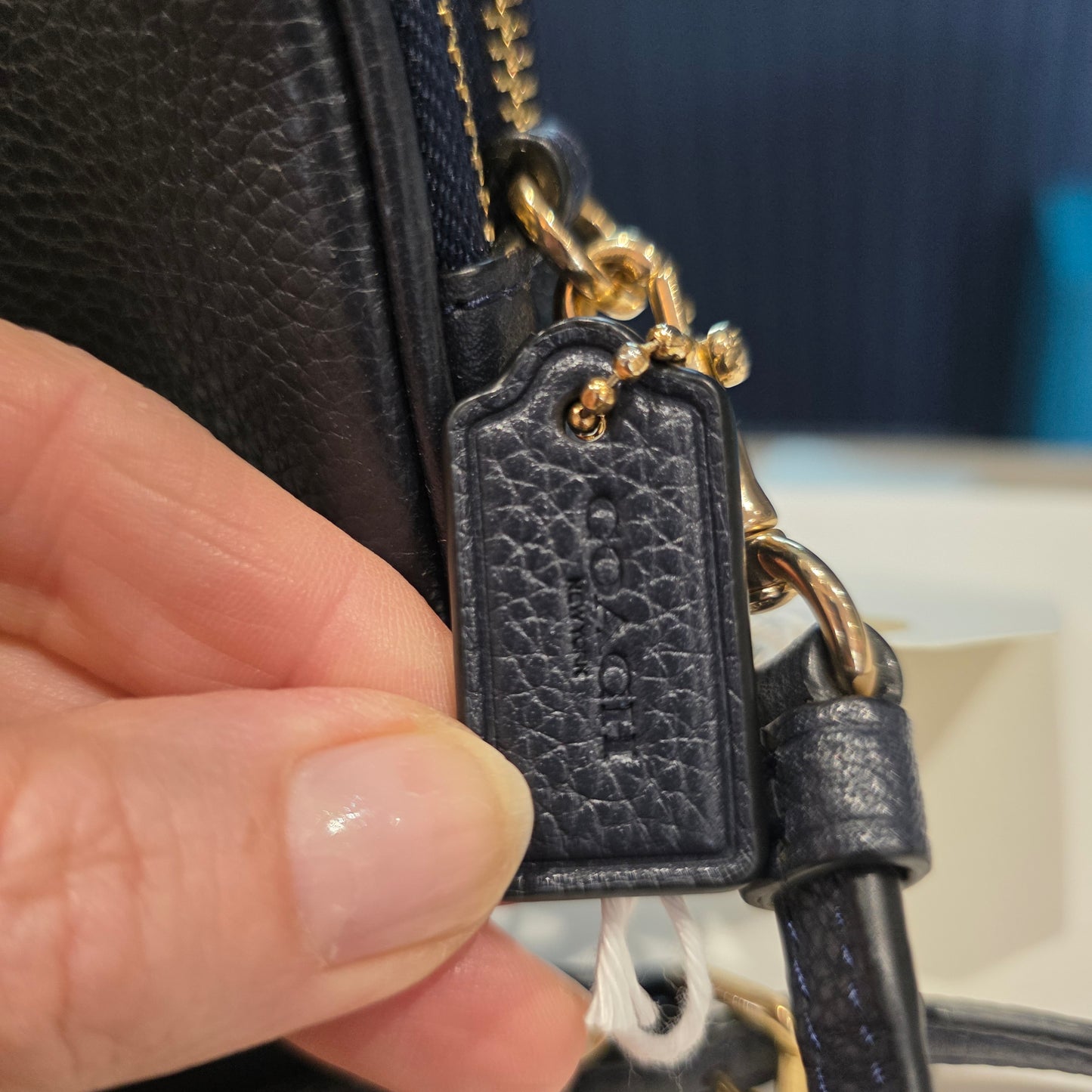 Coach Double Zip Crossbody Bag - Navy