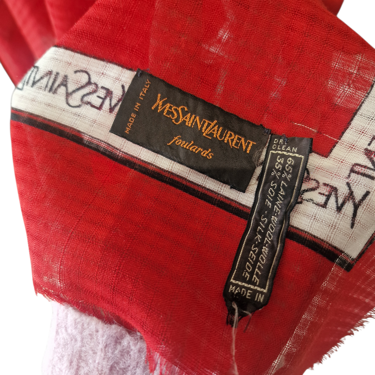 Yves Saint Laurent Red Floral Shawl