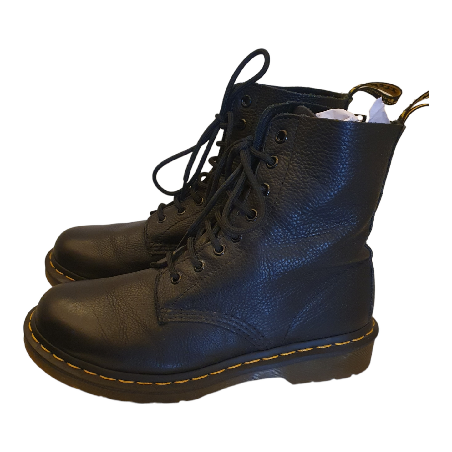 Dr Martens Black Pascal lace up boots, size 6