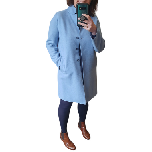 Marella Powder Blue Wool Coat, size 14