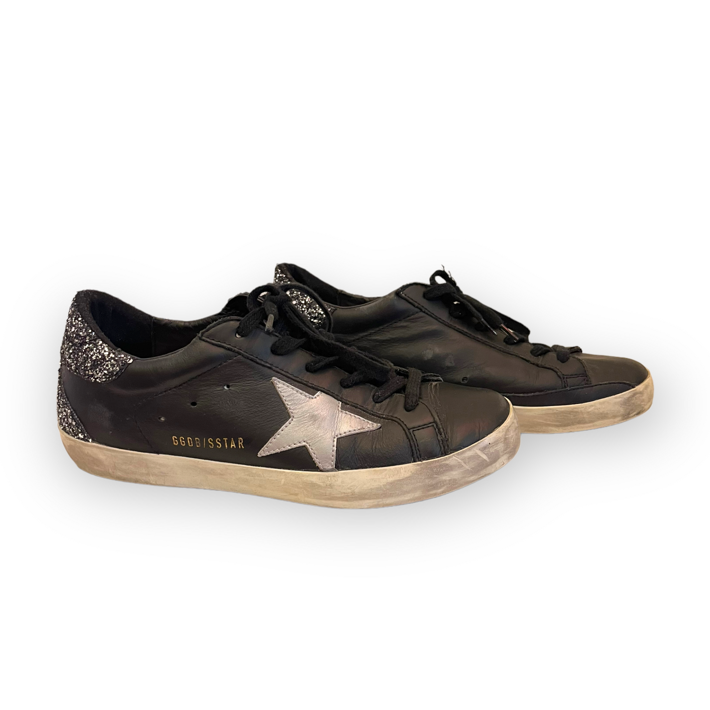 Golden Goose Black Sparkly Trainers