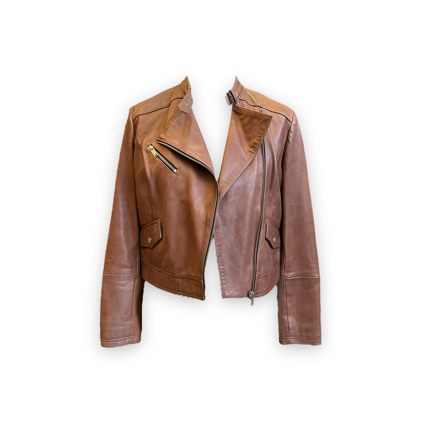 Mint Velvet Brown Leather Jacket