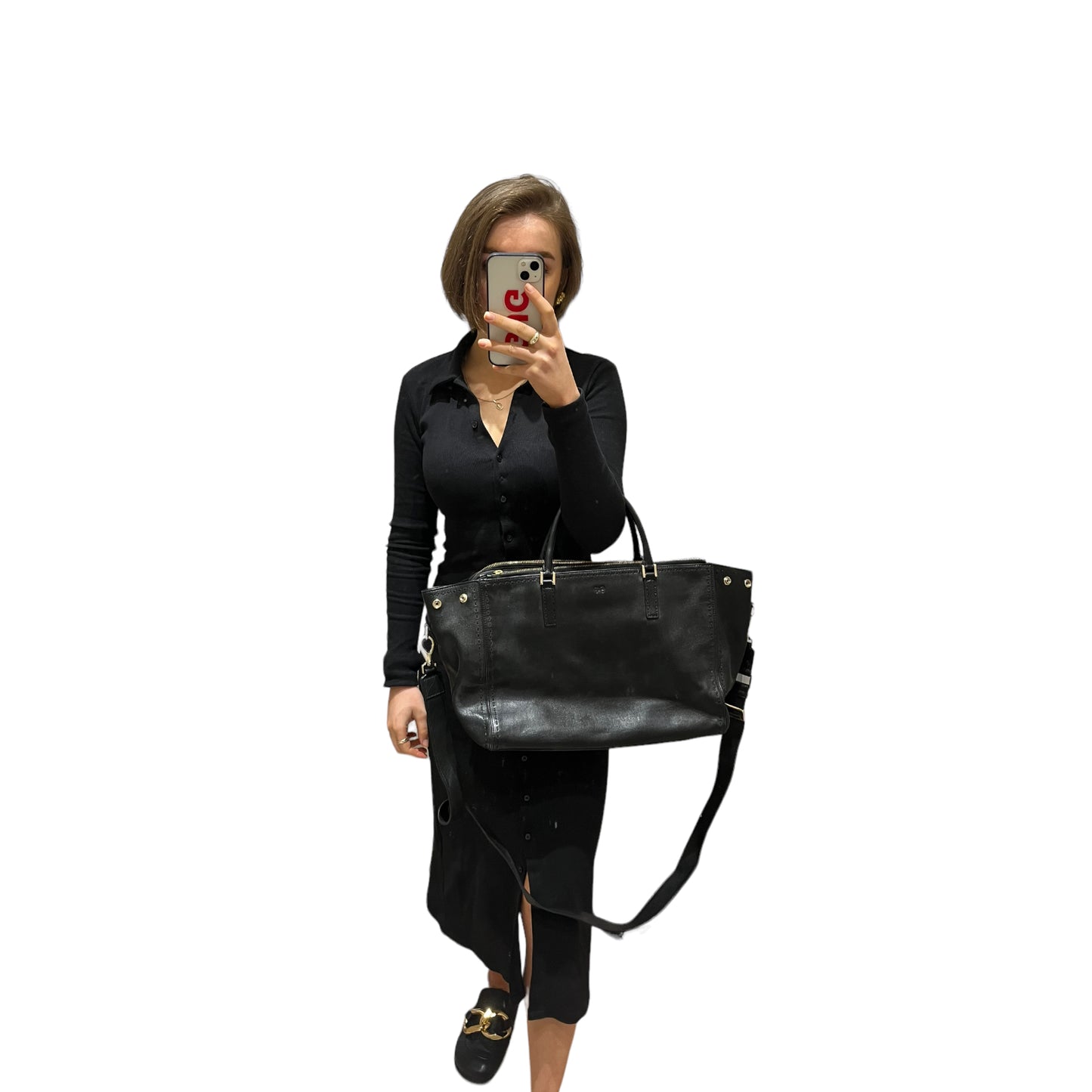 Anya Hindmarch Black Bag with Laptop Bag