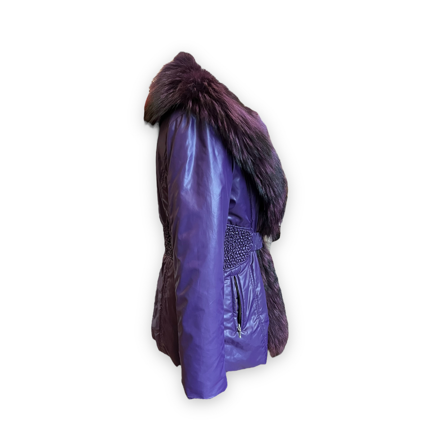 Pellessimo Purple Fur Trim Coat