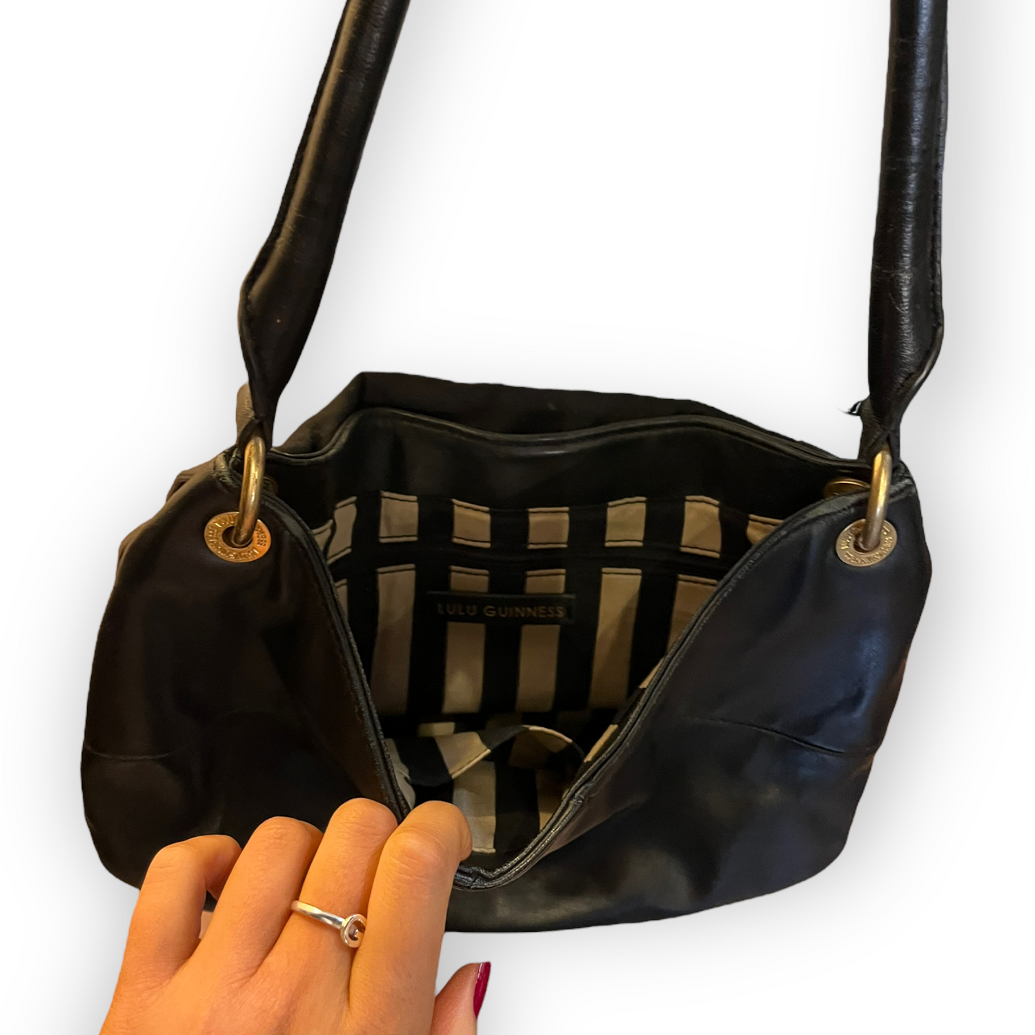 Lulu guinness jackie leather shoulder bag on sale
