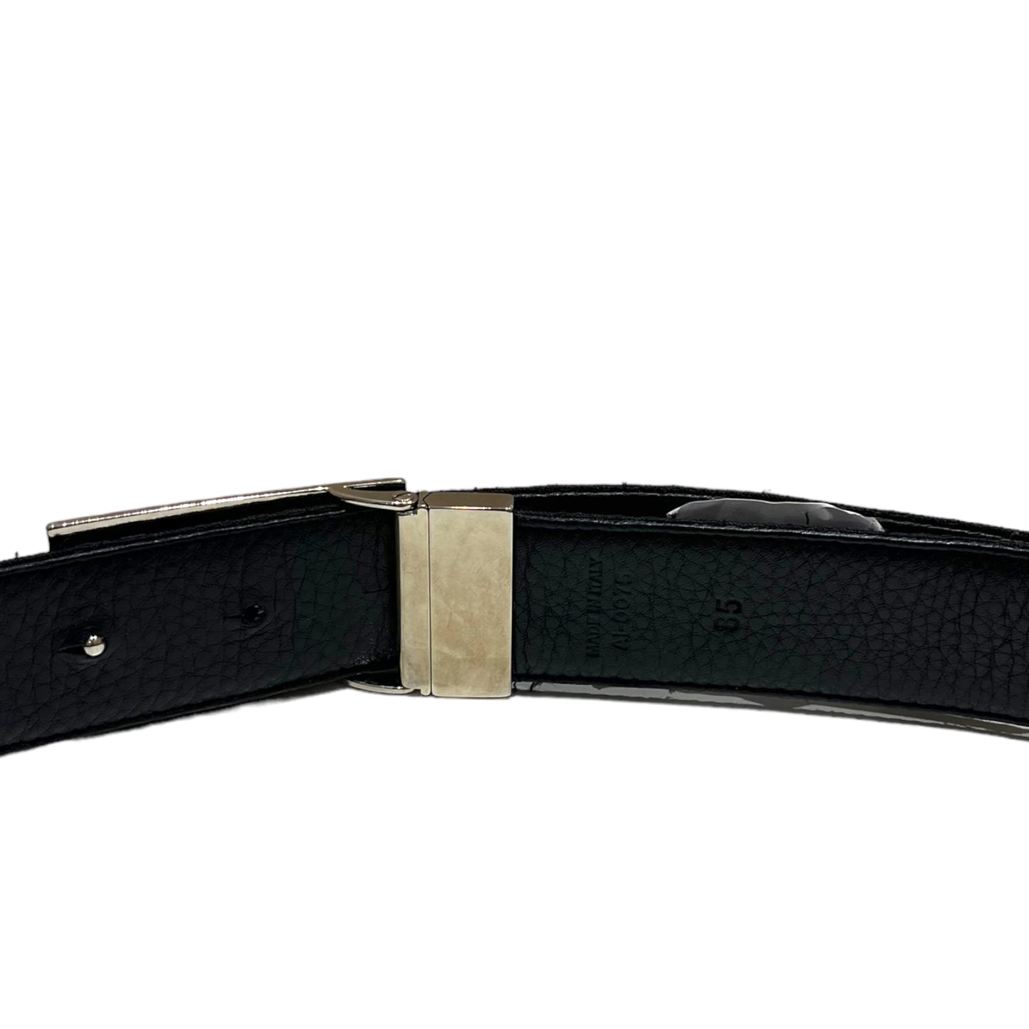 Dior Black and Silver Logo Buckle Belt