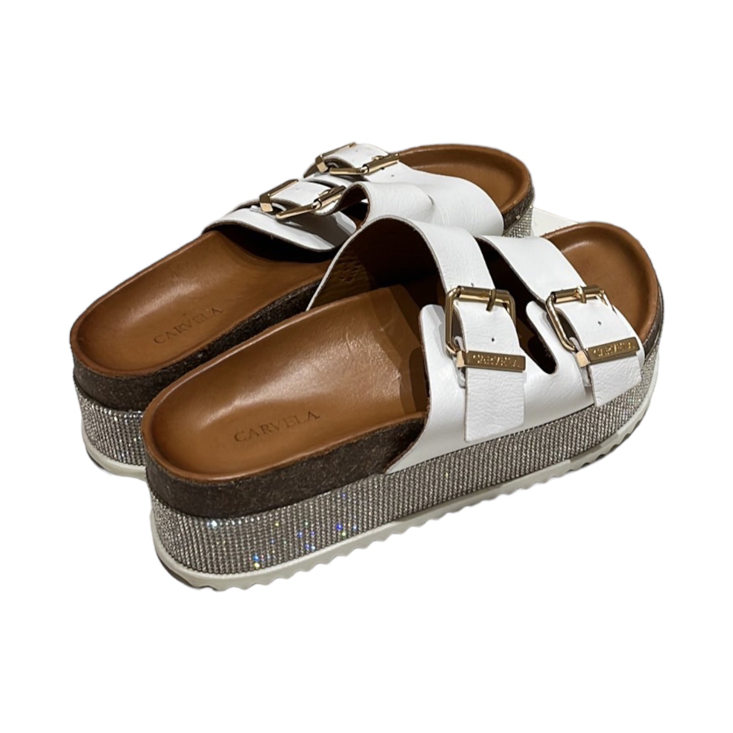 Carvela White Sparkly Chunky Sandals â Deja Vu Belfast