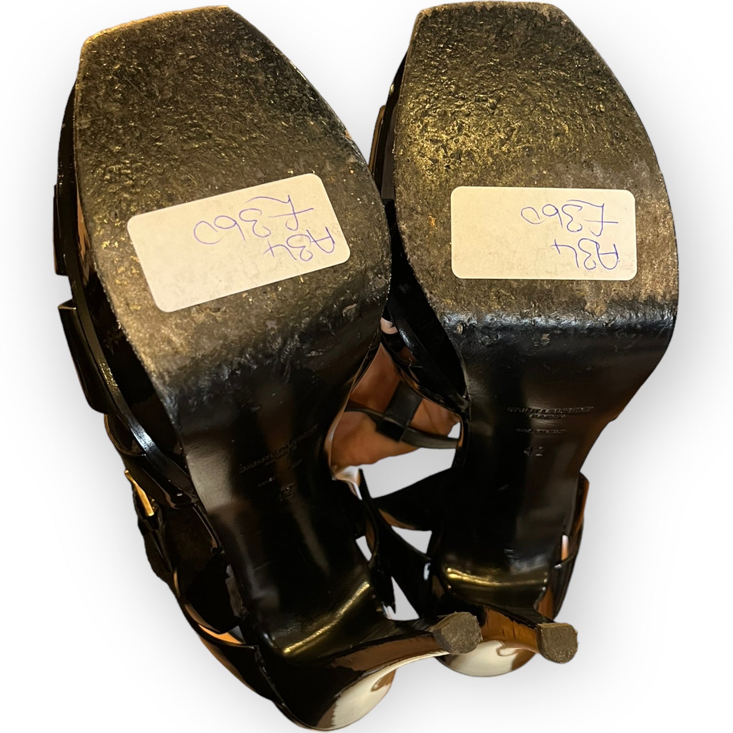 YSL Black Patent 'Tribute' Heels