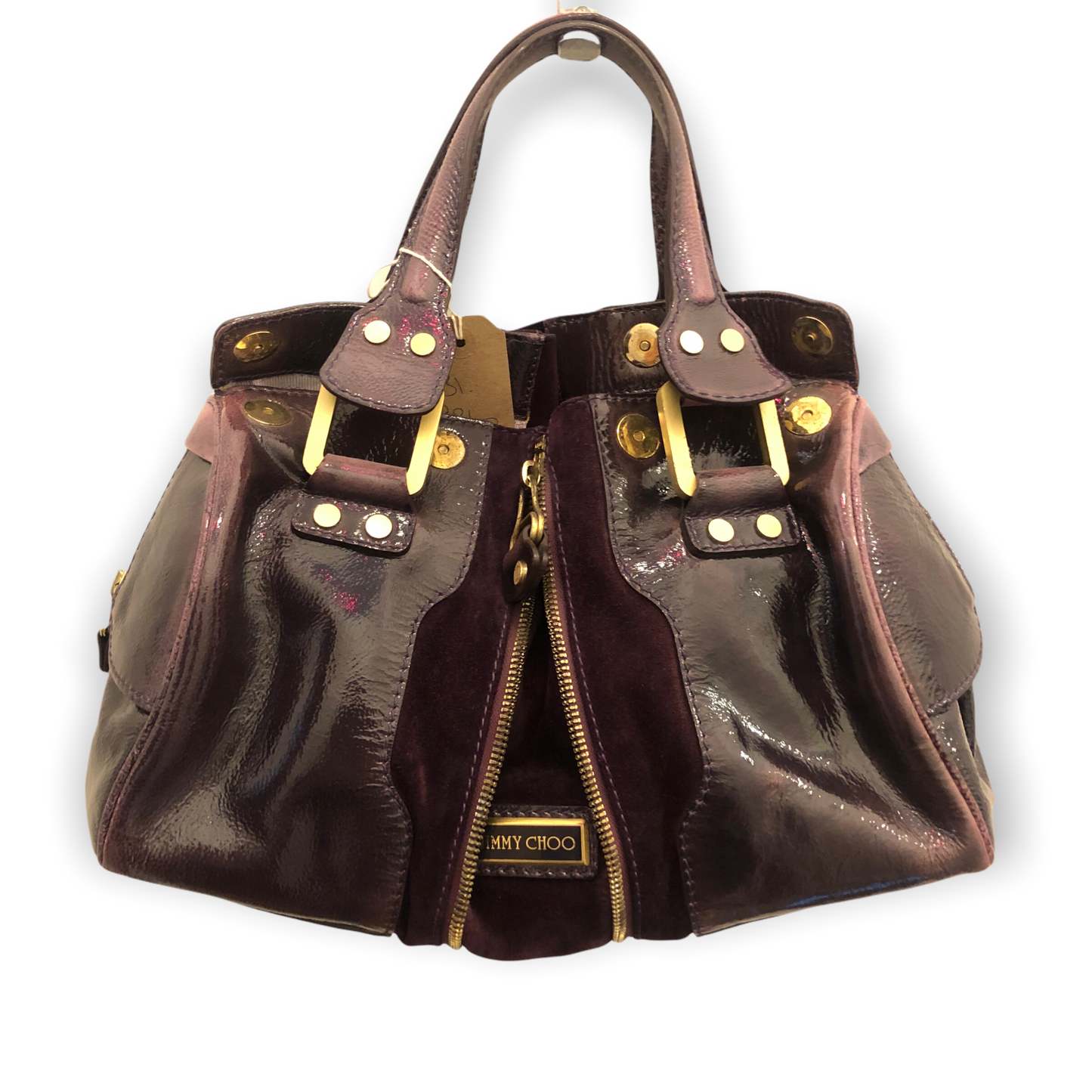 Jimmy Choo Suede and Patent Leather Purple Bag