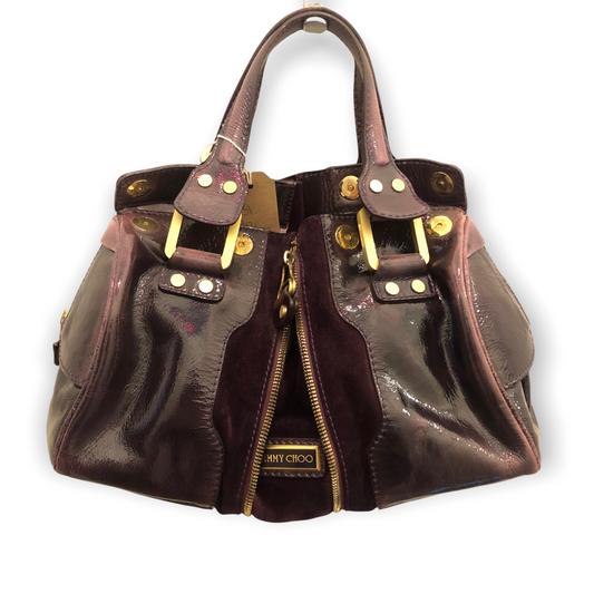 Jimmy Choo Suede and Patent Leather Purple Bag
