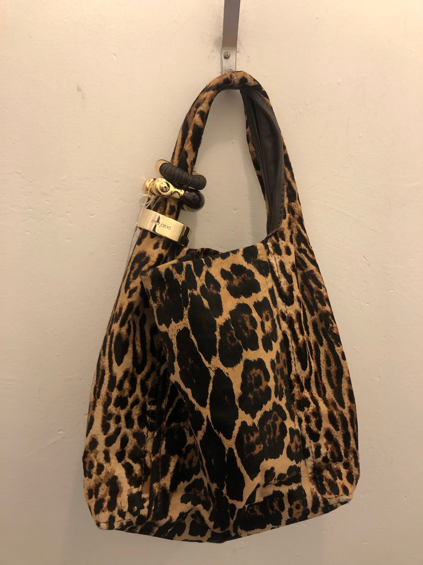 Jimmy Choo Leopard Print Calf Skin Bag