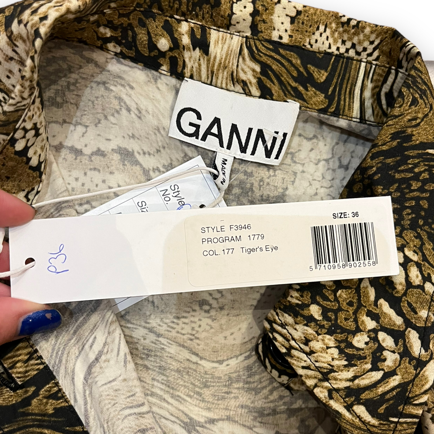 NEW Ganni Print Asymmetric Dress