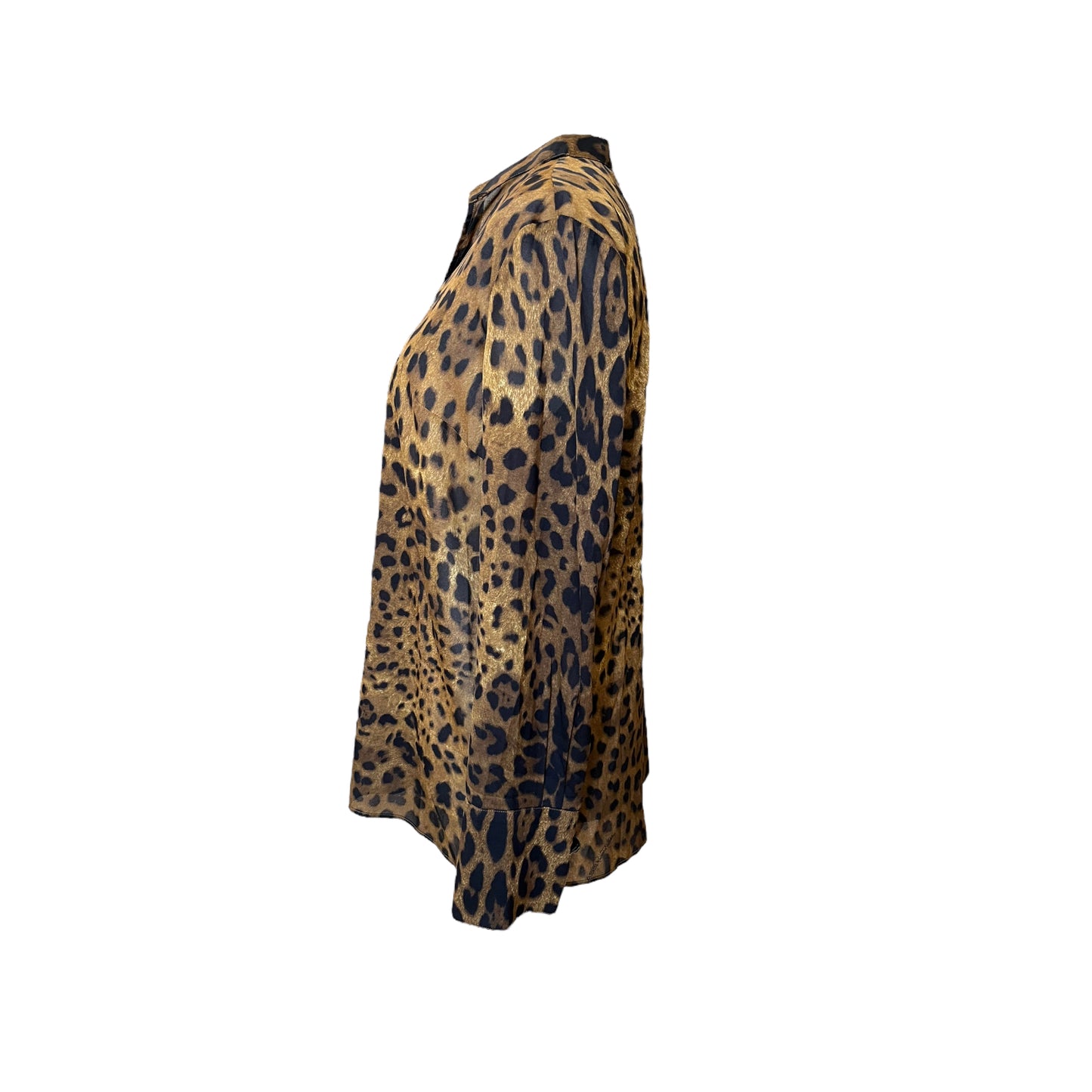 NEW Roberto Cavalli Leopard Print Silk Blend Blouse