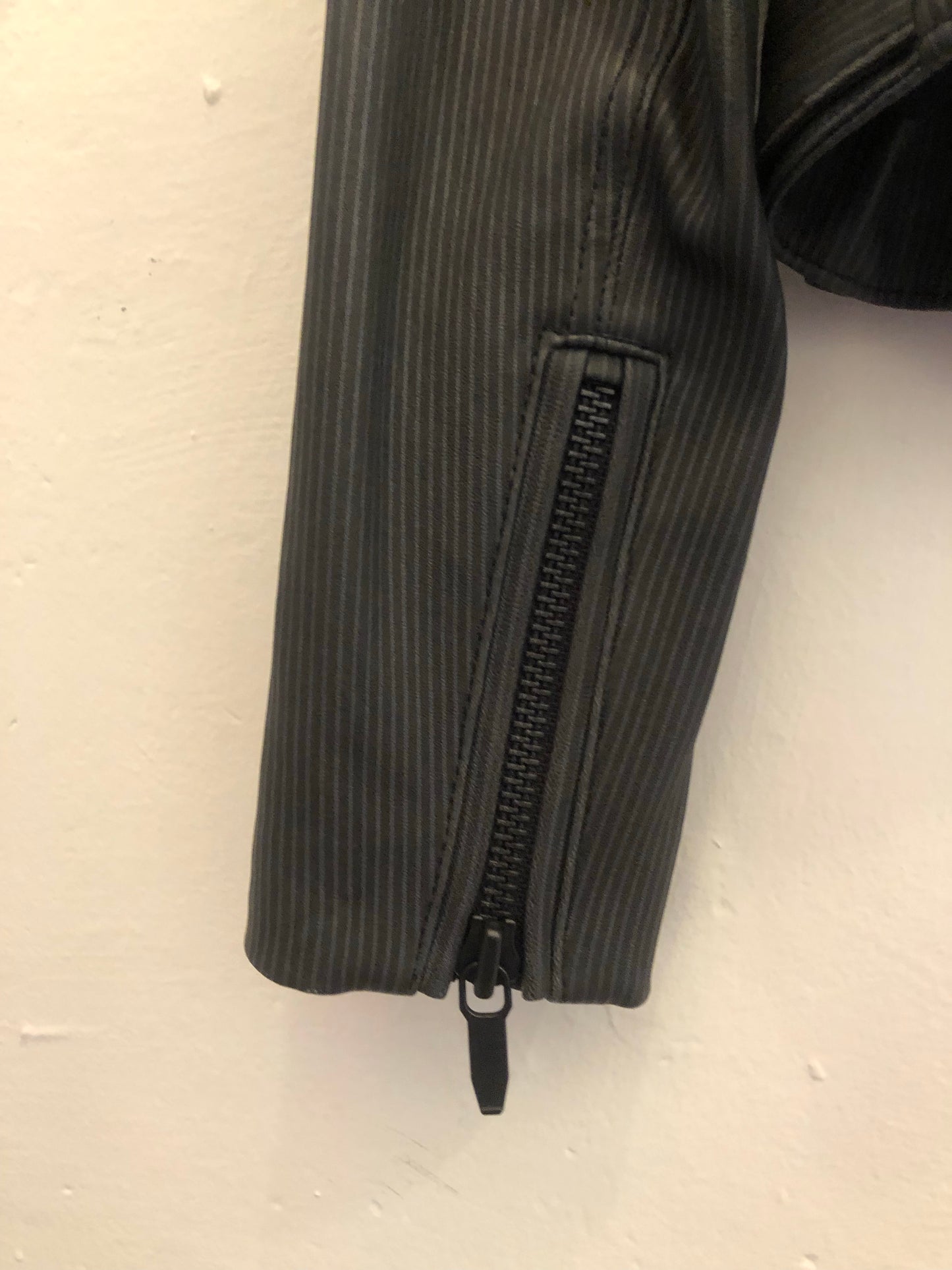 Theyskens’ Theory Black Stripe Lamb Leather Jacket