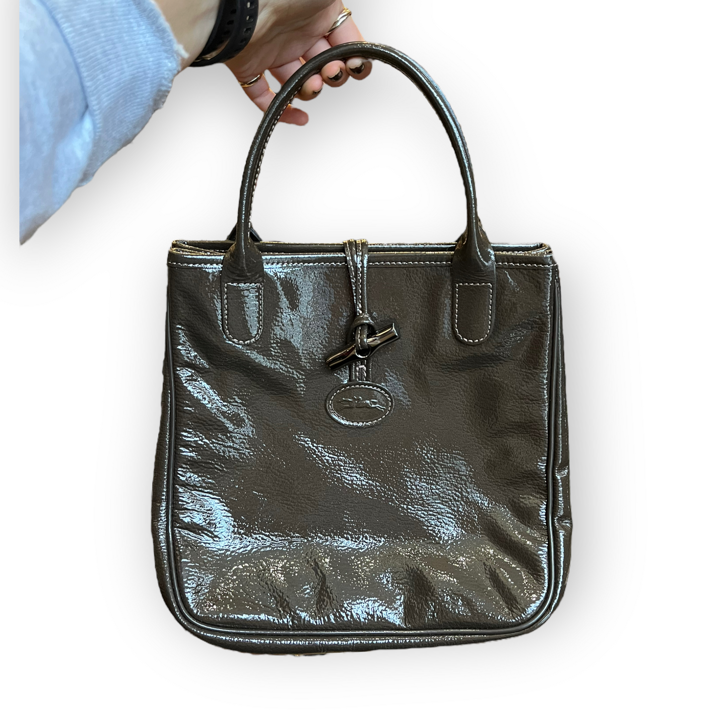 Longchamps Brown Patent Bag