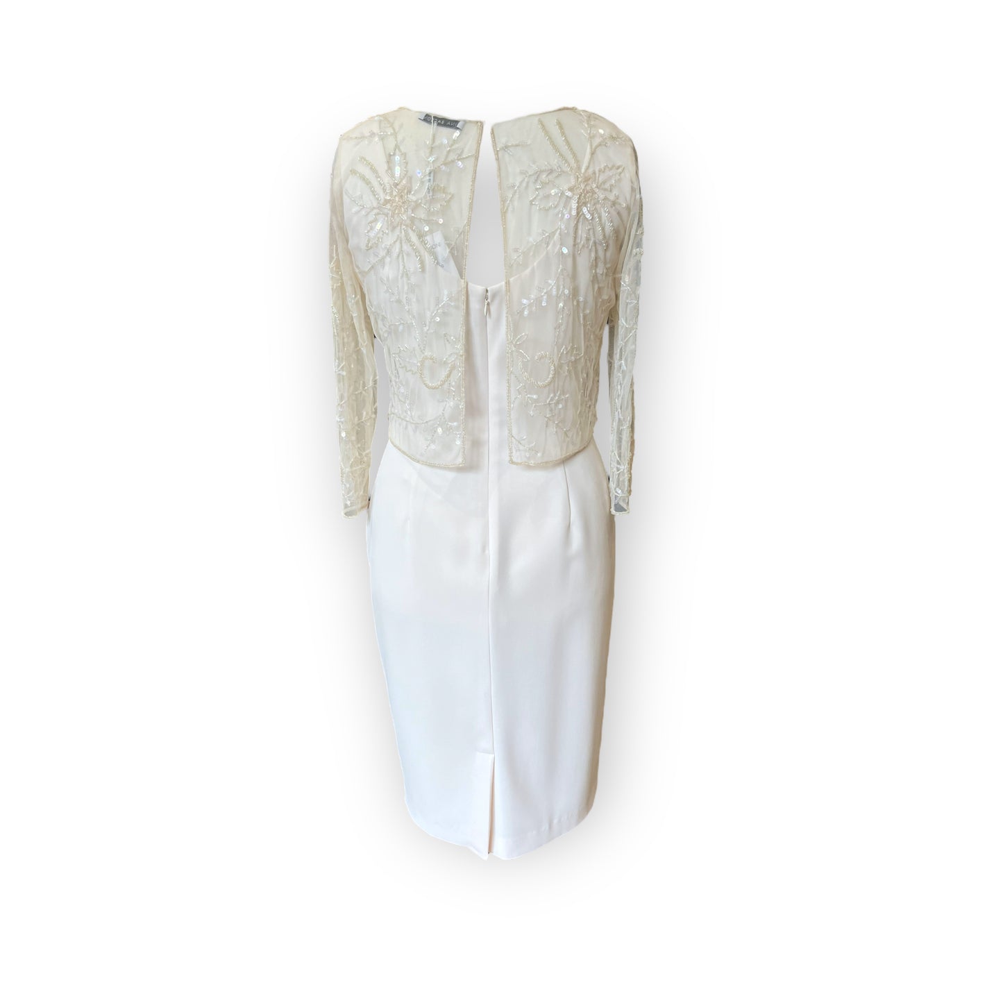 NEW Gina Bacconi Cream Dress and Lace Over Top