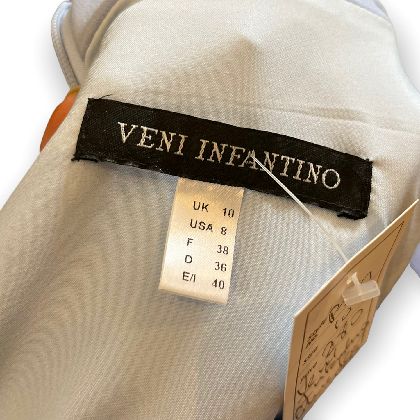 Veni Infantino for Ronald Joyce White and Grey Dress