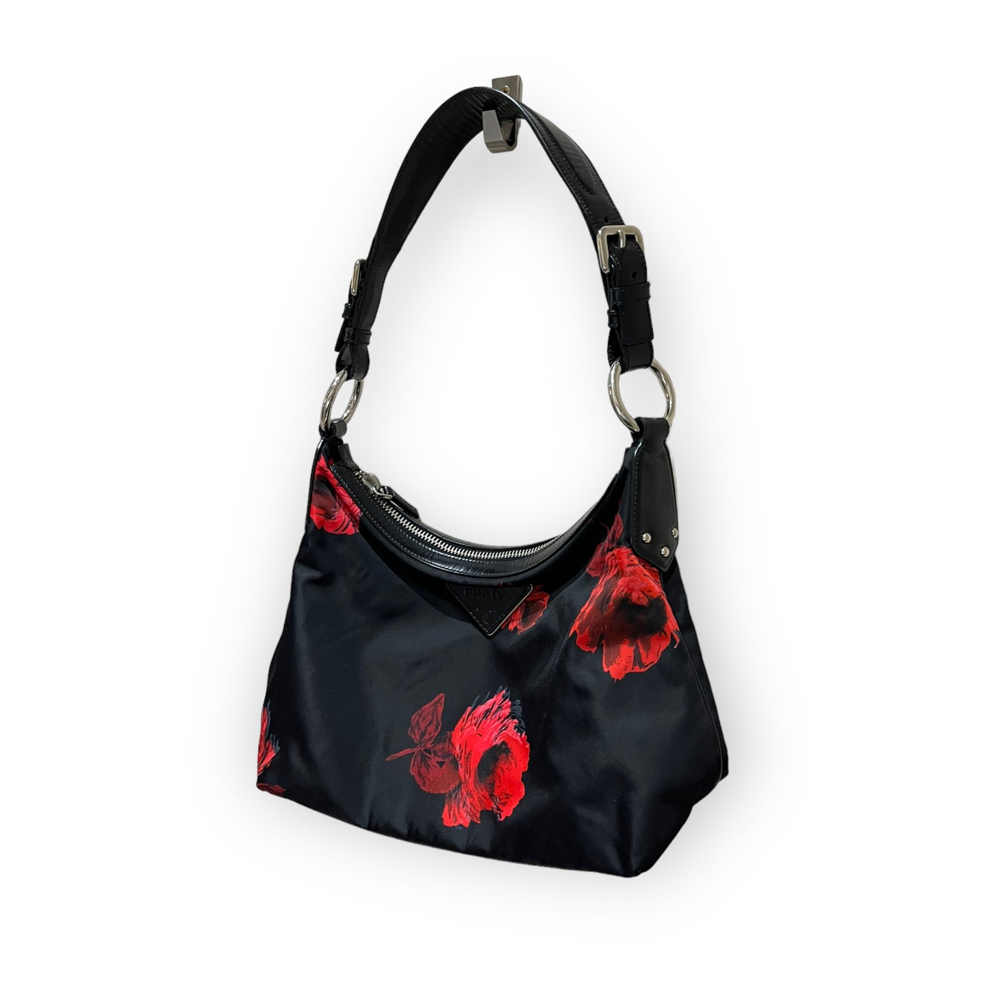 Prada Black and Red Rose Bag