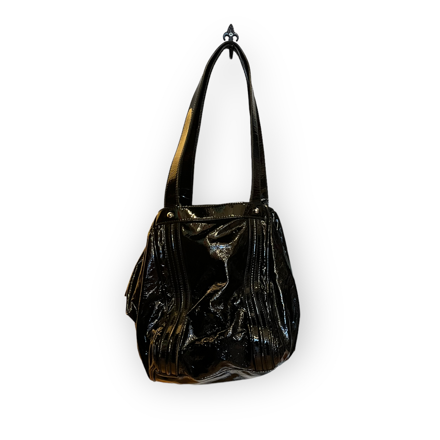 Dolce and Gabbana Black Patent Bucket Bag