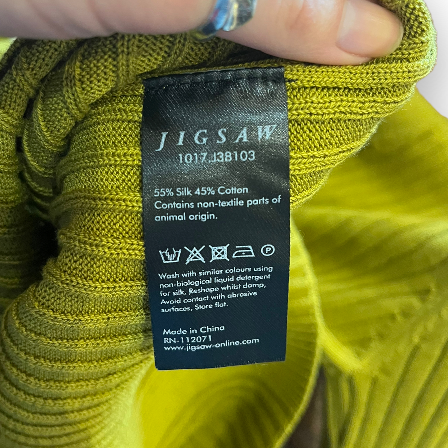 NEW Jigsaw Silk and Cotton Green Cardigan