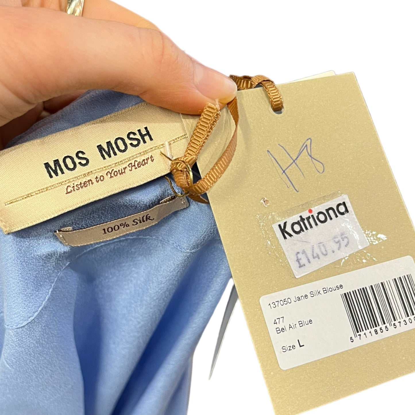NEW Mos Mosh Blue Silk Wrap Top