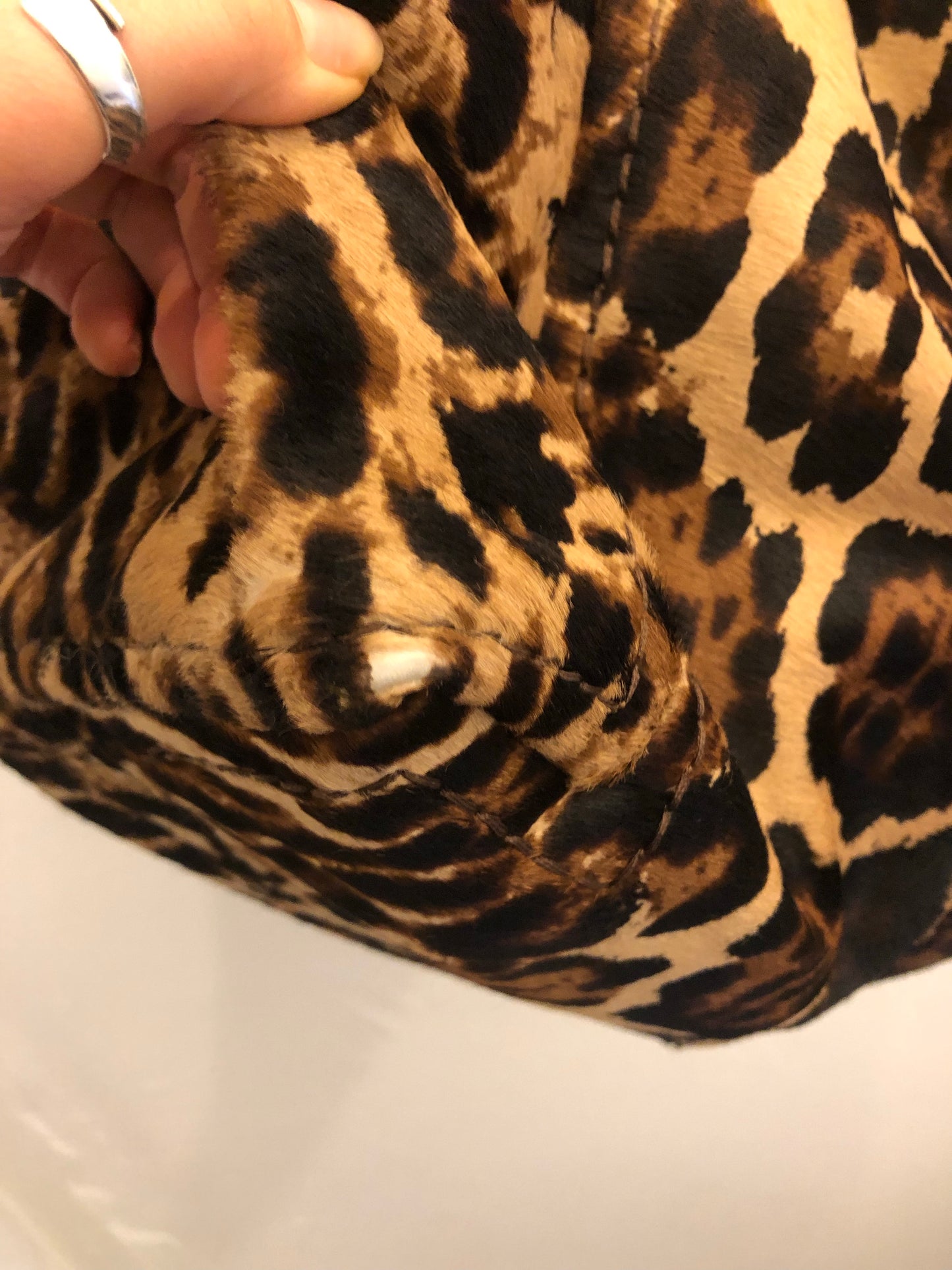 Jimmy Choo Leopard Print Calf Skin Bag